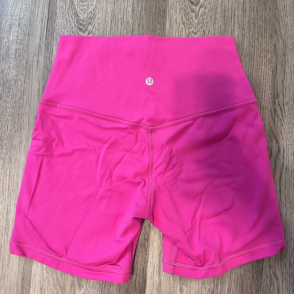 Sonic pink lululemon biker shorts size 6!!!